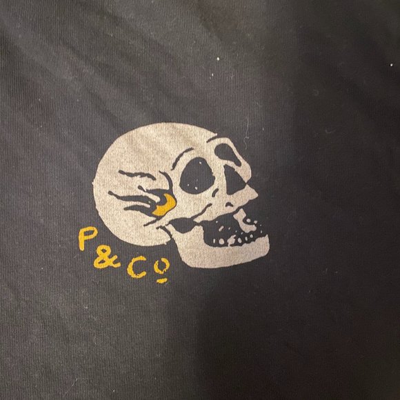 Distressed P and Co Black T-shirt: Runnin' on Empty - Picture 3 of 3